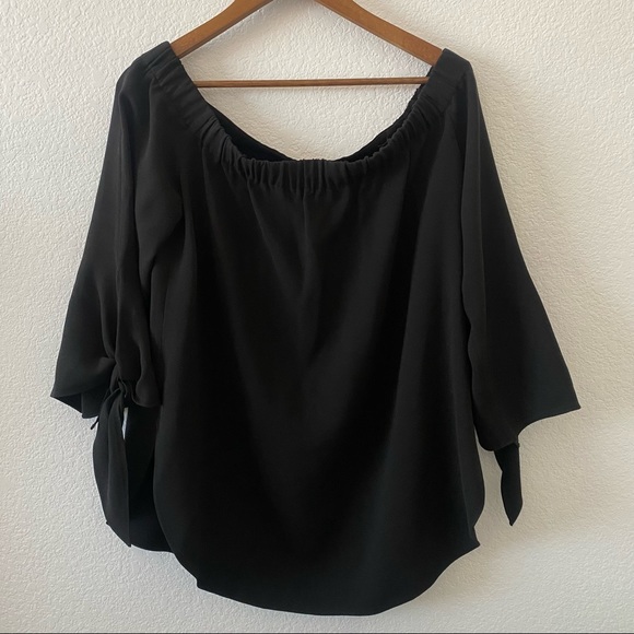 Club Monaco Black Off The Shoulder Sophia Top Womens size 10 - Picture 8 of 10